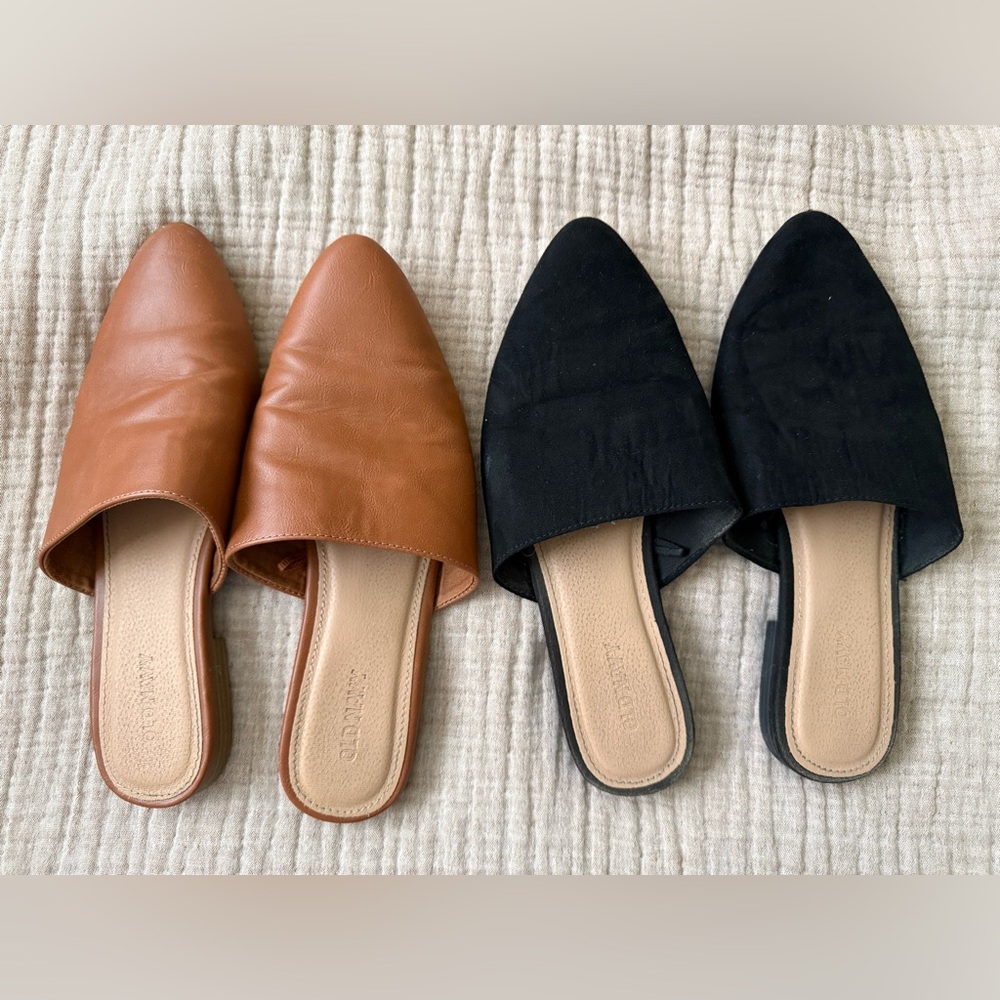 Old Navy Brown and Black Mules 7